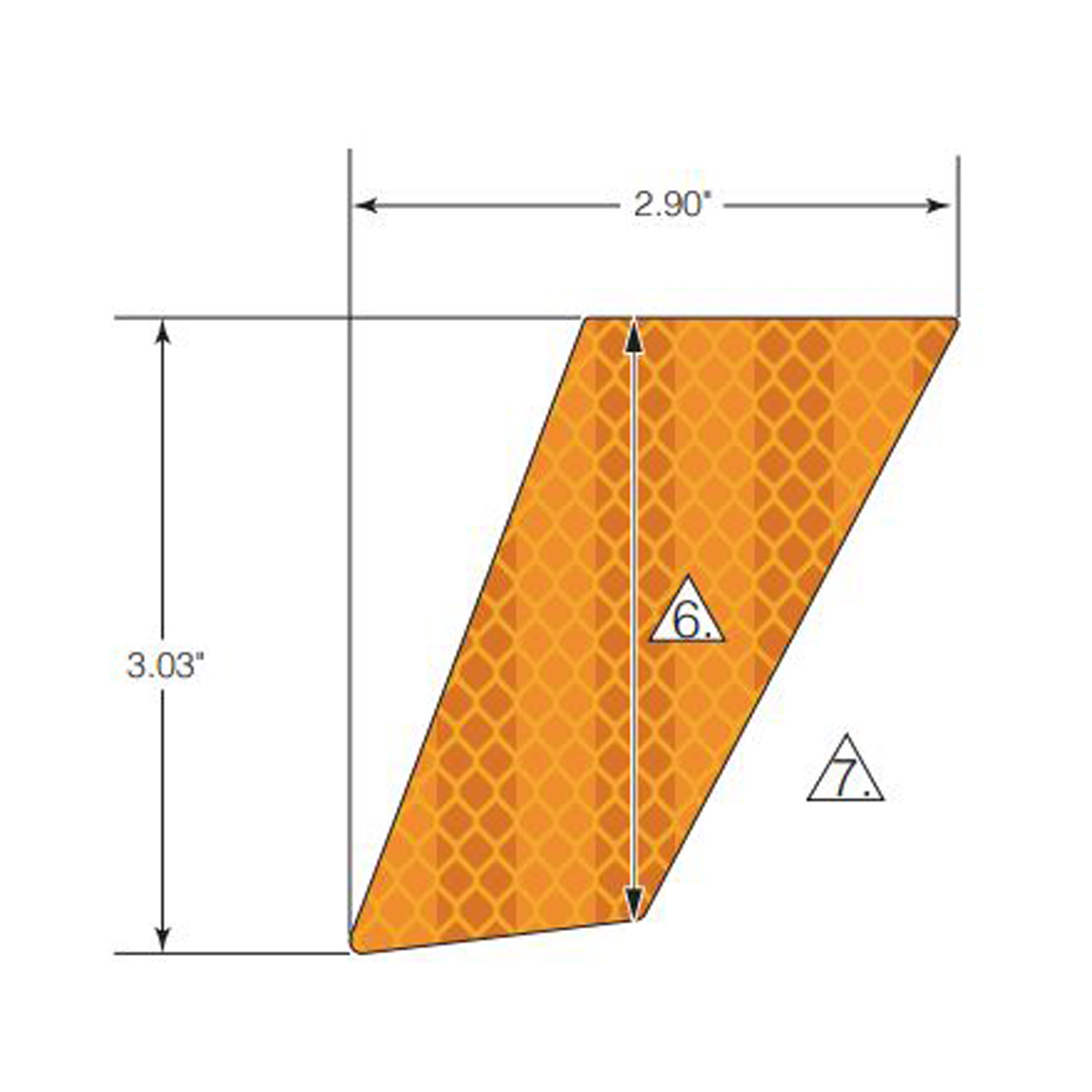 DECAL-REFLECTOR AMBER LH