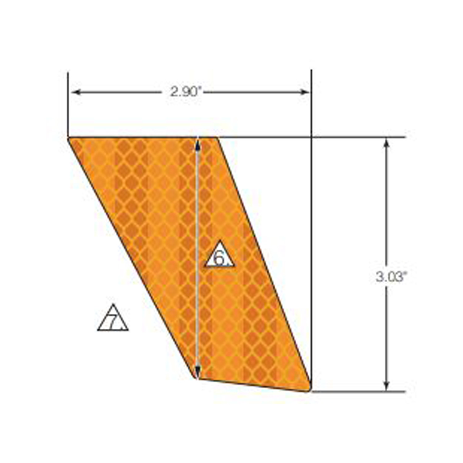 DECAL-REFLECTOR AMBER RH